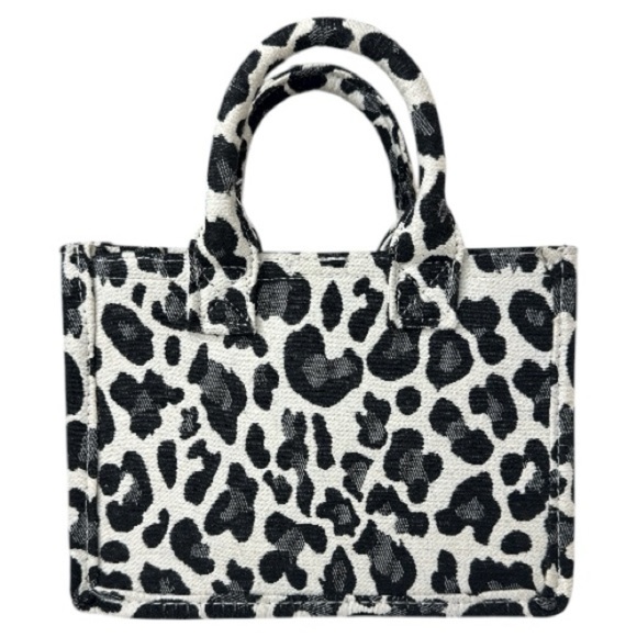 Do Everything in Love Canvas & Vegan Leather Leopard Print Mini Tote Bag - Picture 3 of 12